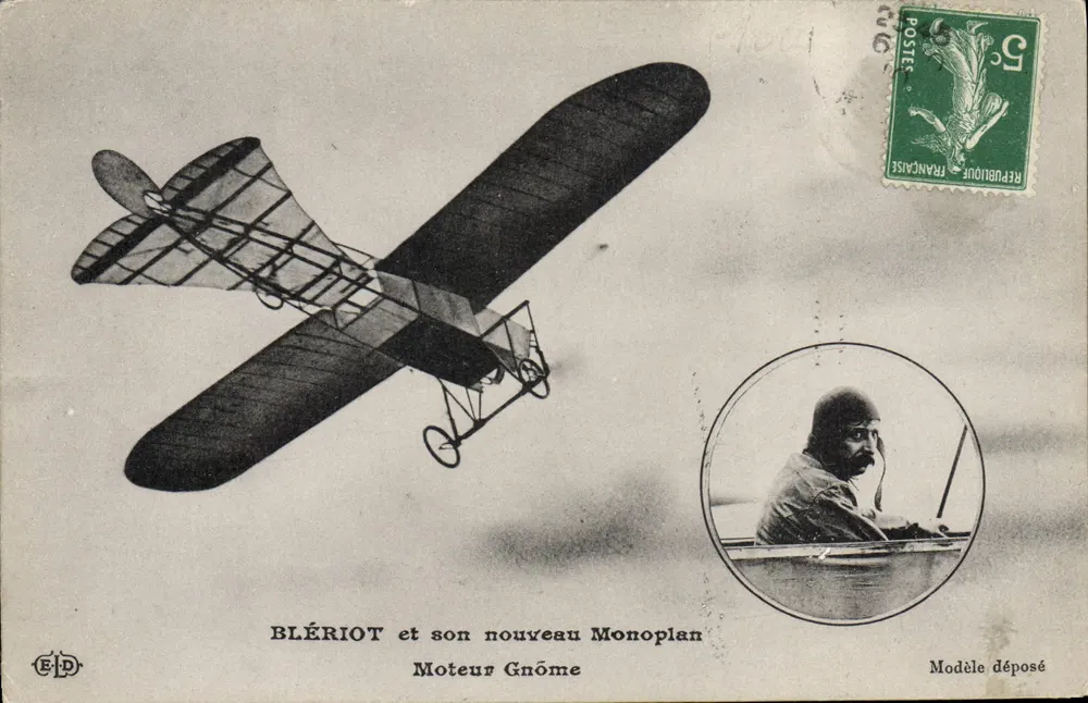 Blériot und sein neues Monoplan — Motor Gnôme — Verlag E.P.D. Nummer nicht sichtbar - Vorderseite