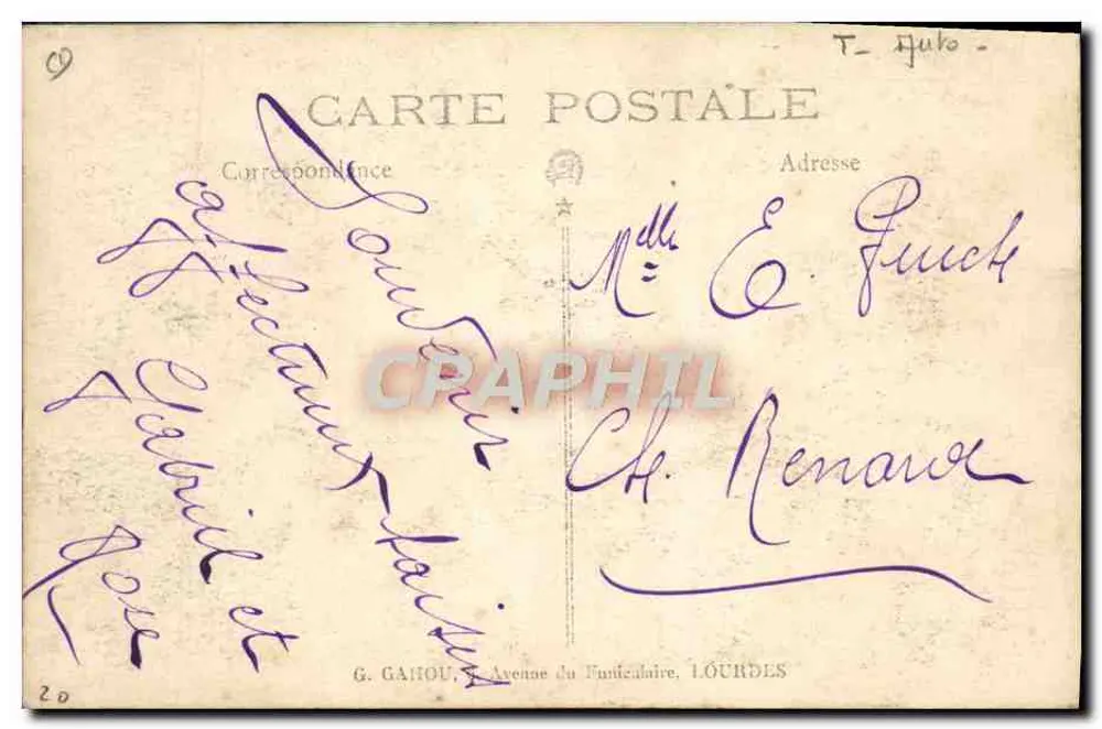 Abreise nach Gavarnie — Verlag G. Gahou, Lourdes - Rückseite