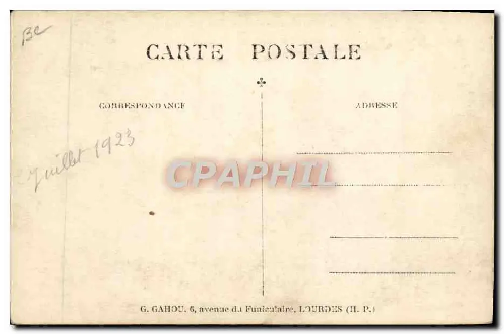 Abreise nach Gavarnie — Auto Fahrt — G. GAHOU, Lourdes - Rückseite