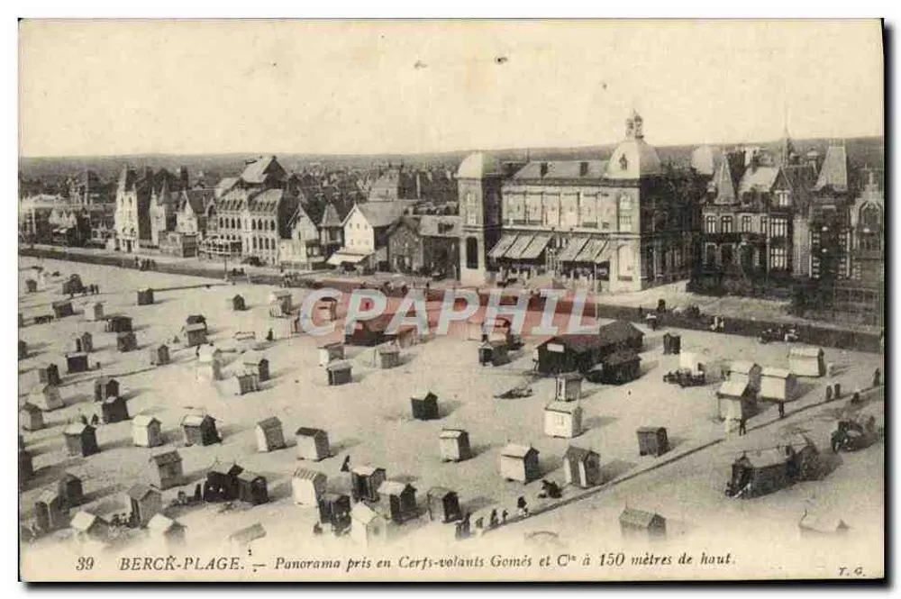 Berck-Plage — Panorama aus 150 Metern Höhe mit Drachen — T.C. - Vorderseite