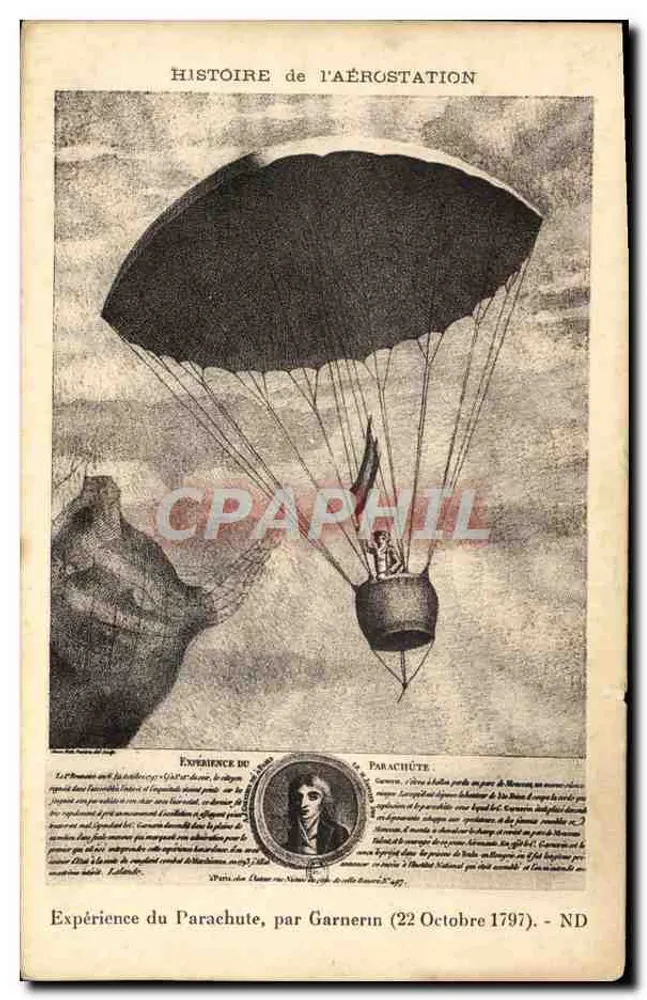 Parachutensprung von Garnerin — 22. Oktober 1797 — CH des Arts Photowécán - Straßburg - Vorderseite