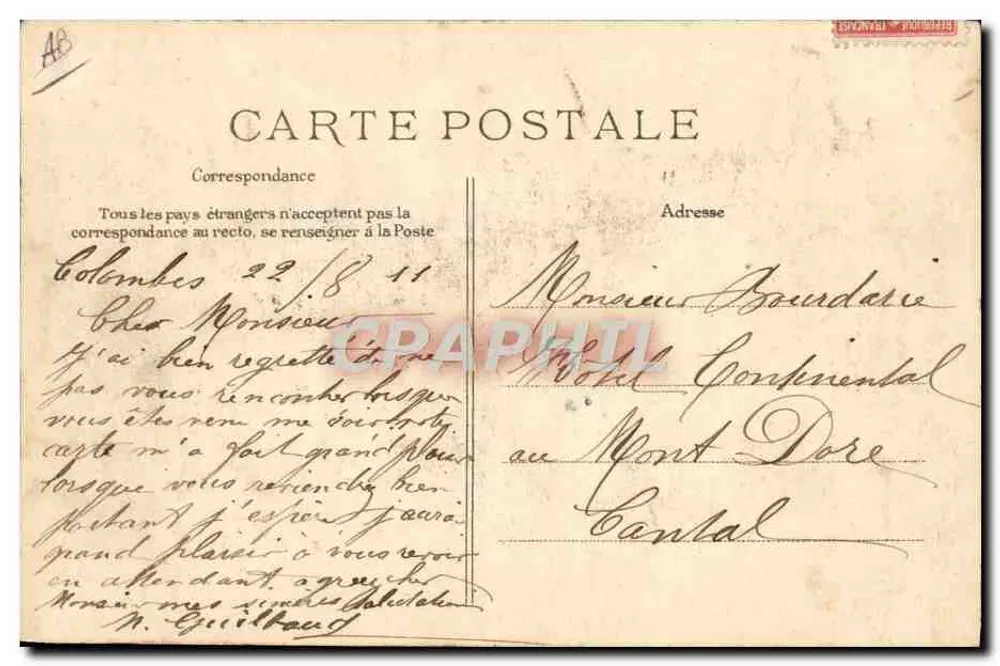 Luftschiff « Ville de Paris » — Luftballon — Verlag E.D. n°50 - Rückseite