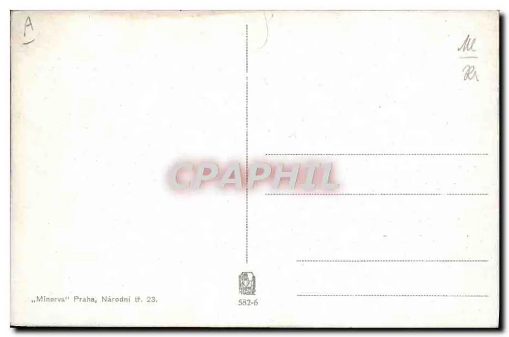 Mädchen in traditionellem Kleid — ländlicher Landschaft — Verlag Minerva, Serie 582-6 - Rückseite