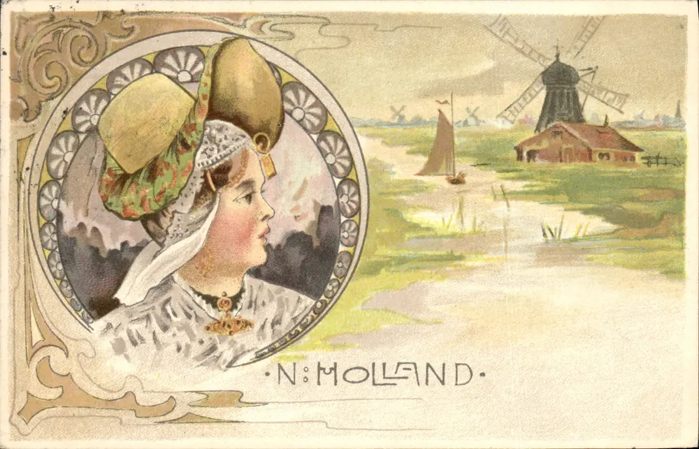 Nouvelle Hollande — Paysage avec moulin à vent — N. Molland - Recto