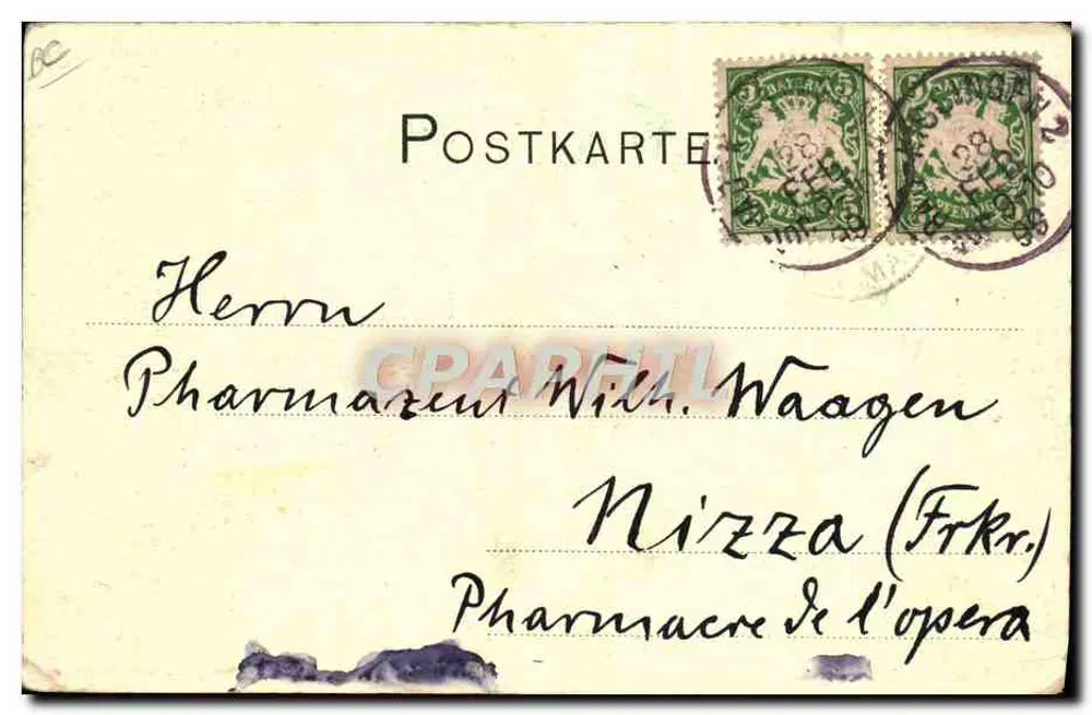 Bad Kissingen — Vista della città dalla Bodenlaube — Verlag von Fr. Weinberger, Bad Kissingen - Verso