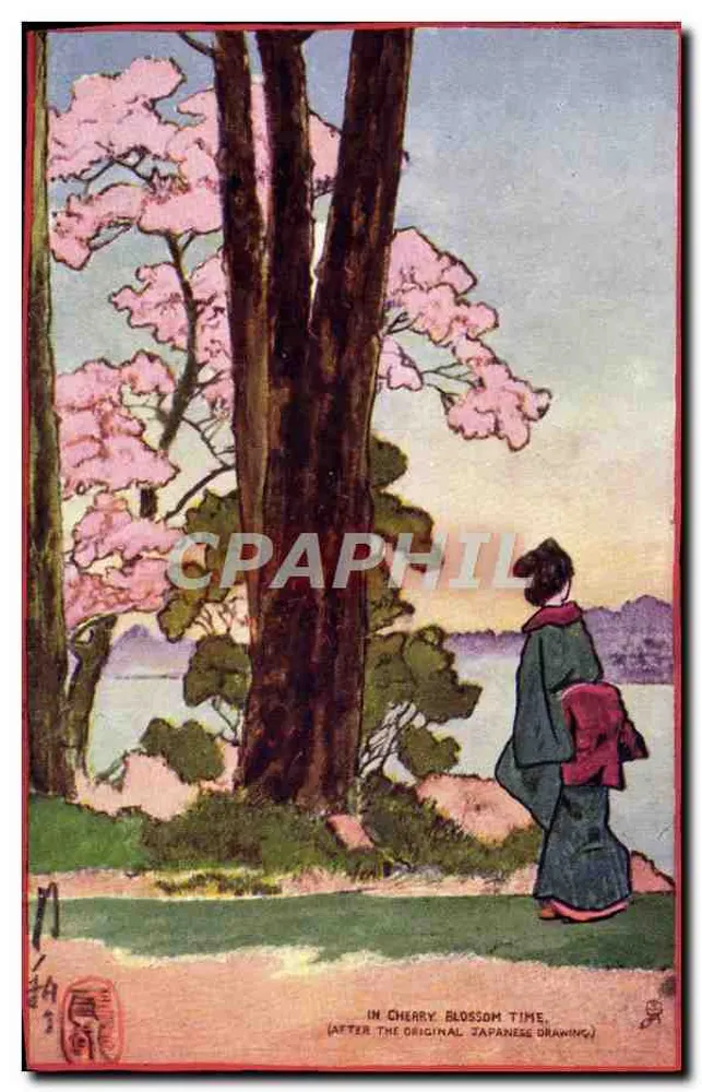 Cherry Blossom Time — Nach dem Originalzeichnung aus Japan — Raphael Tuck & Sons, Serie 544 - Vorderseite