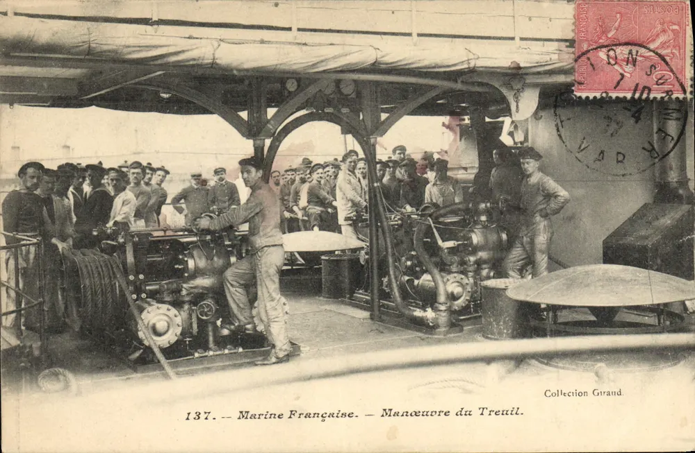 Betrieb des Winches — Marine Française — Sammlung Giraud, n°137 - Vorderseite