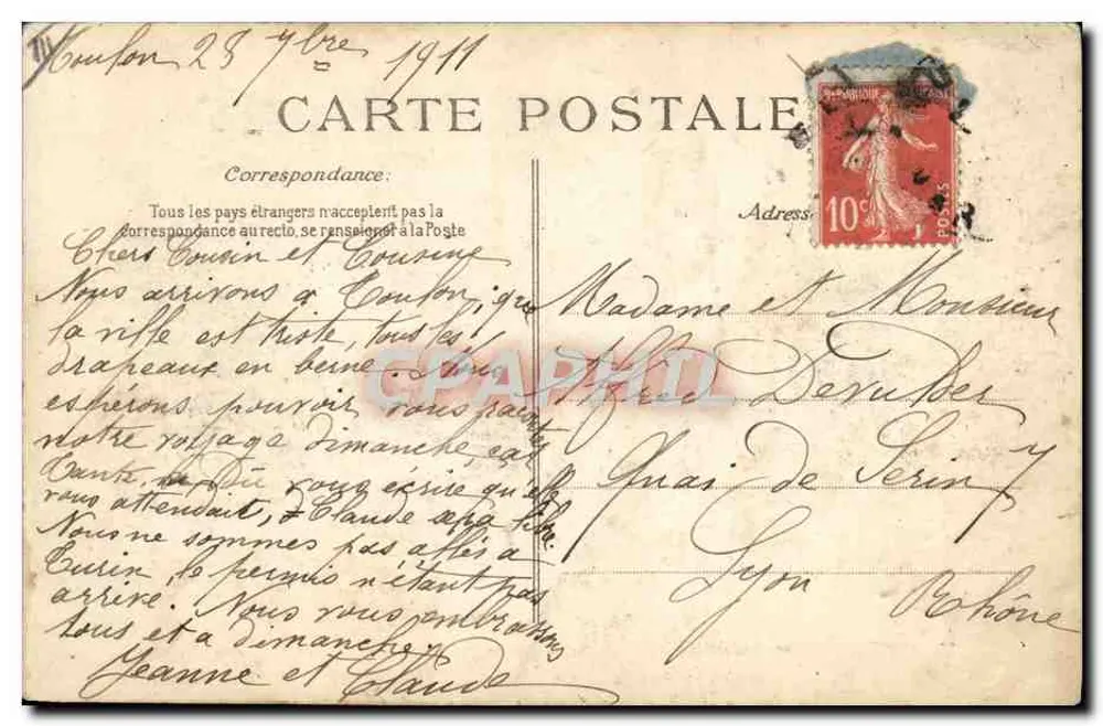 Explosion des "LIBERTÉ" in der Bucht von Toulon — 25. September 1911 — Edition E.D. - Rückseite