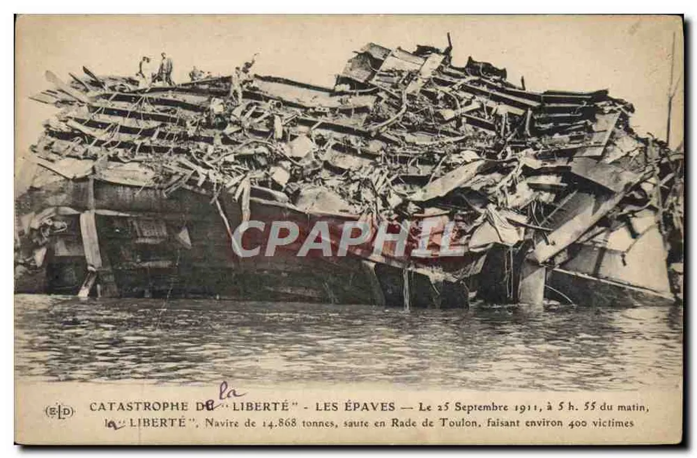 Catastrophe de la "Liberté" — Les épaves — Éditeur : K. Le Duter, Toulon, Paris - Vorderseite