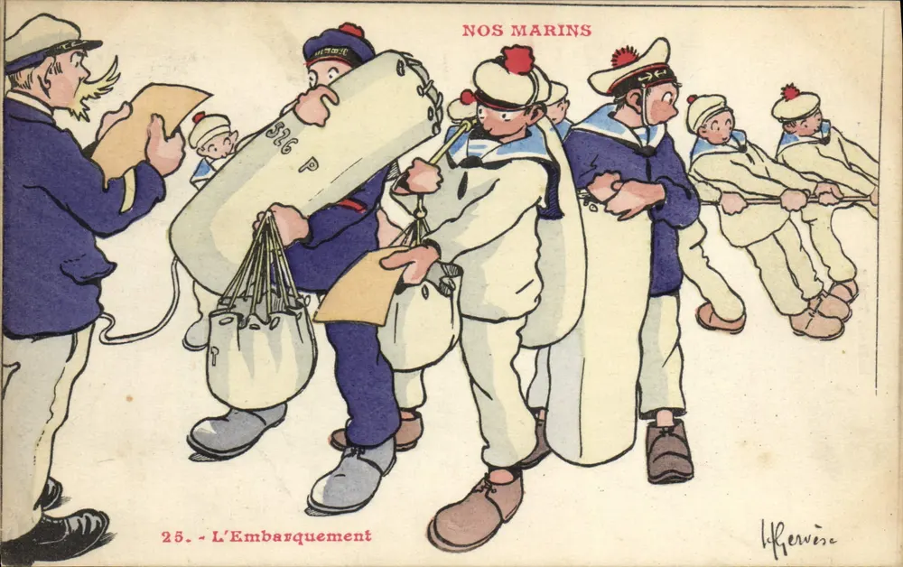 Unsere Matrosen — Die Embarkation — Raffaelli, Toulon - Vorderseite
