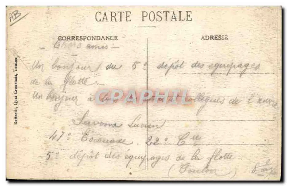 Nos marins — L'Embarquement — L. Rennièze, n°25 - Rückseite
