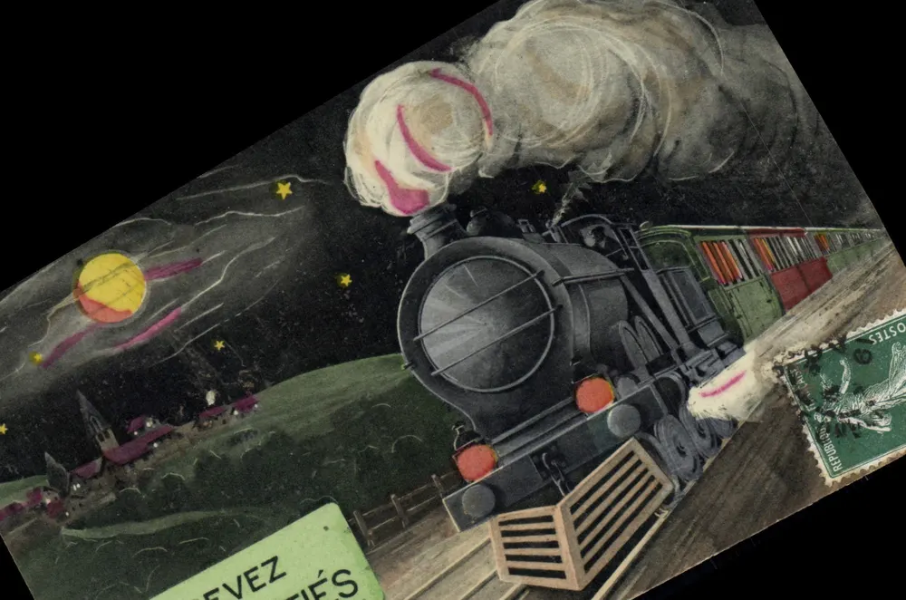 Trem noturno — ilustração fantástica — editor não visível - Frente
