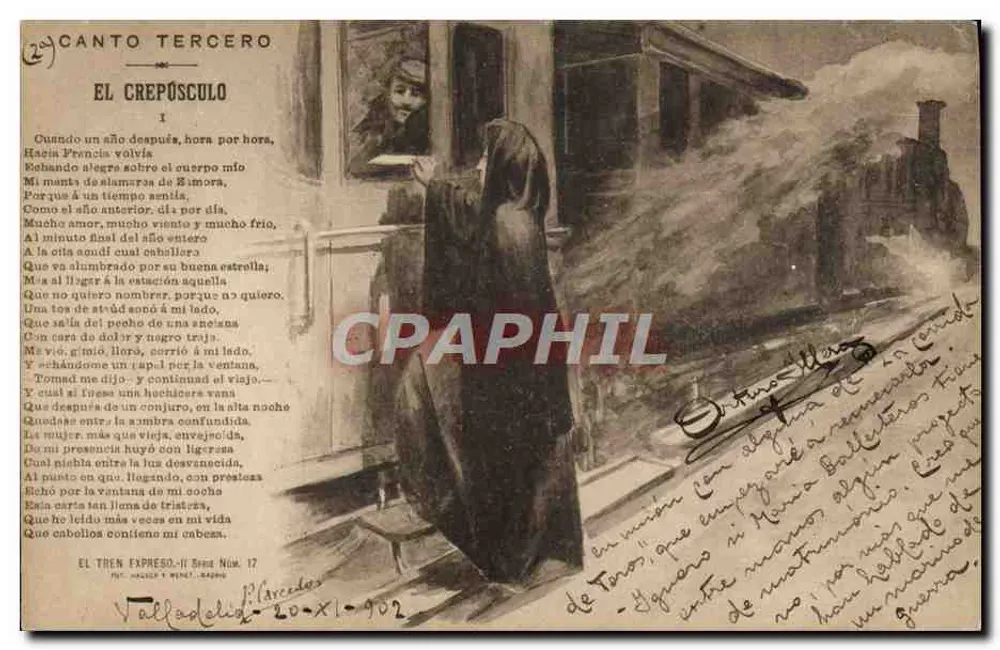 El Crepúsculo — Gedicht über einen Zug — Verlag El Tren Expreso, Nr. 17 - Vorderseite