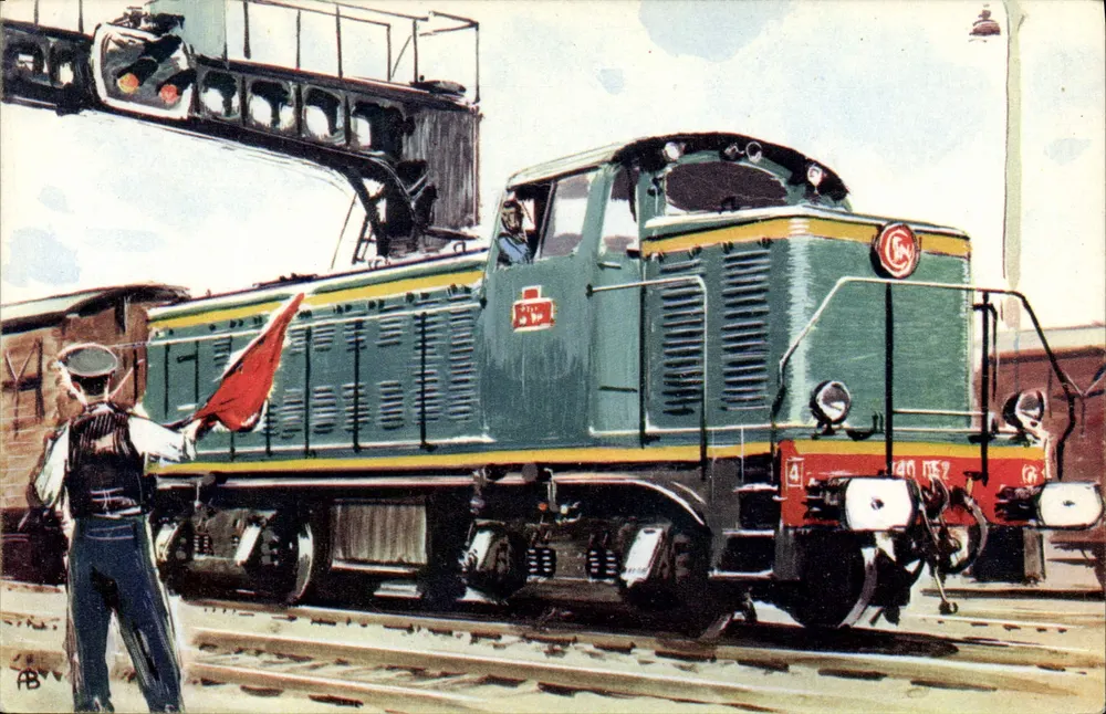 Locomotiva Diesel-elétrica — tipo 040 DE — S.N.C.F. — COMITÉ NATIONAL DE L'ENFANCE - Frente