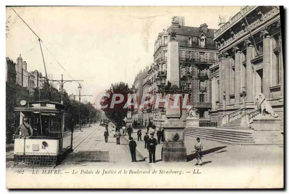Le Havre — Das Justizpalast und der Boulevard de Strasbourg — LL. - Vorderseite