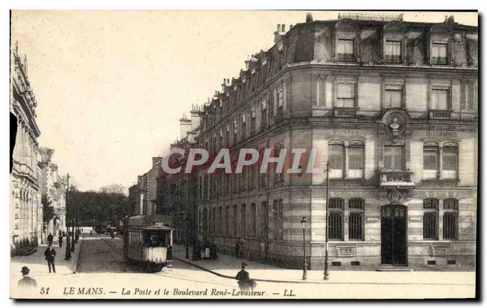 Le Mans — Das Postamt und der Boulevard René-Levasseur — LL, n°51 - Vorderseite