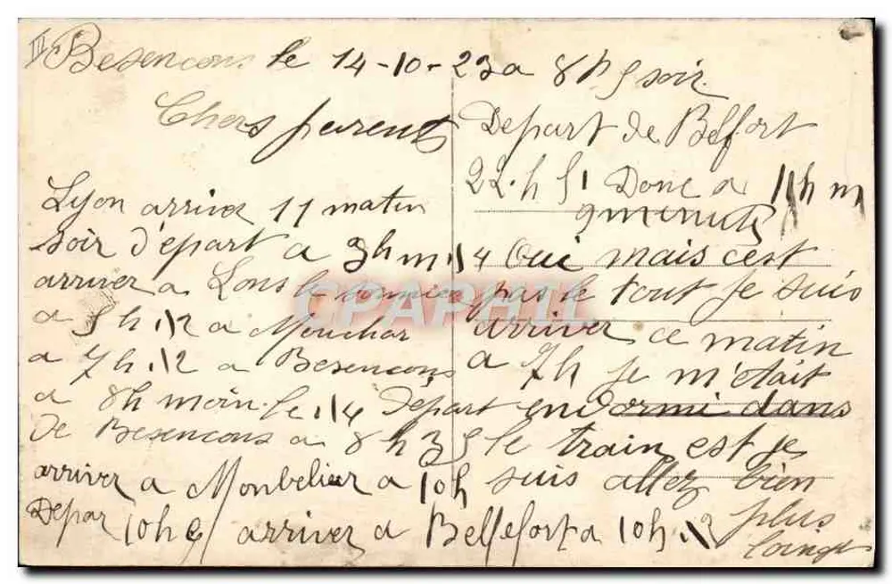 LYON — Cours Verdun und Gare de Perrache — M. F. - Rückseite