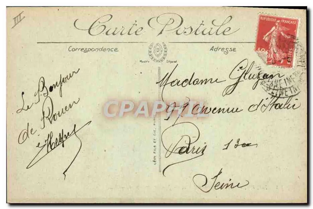 Rouen — A Rue Jeanne d'Arc — LL. — n°93 - Verso