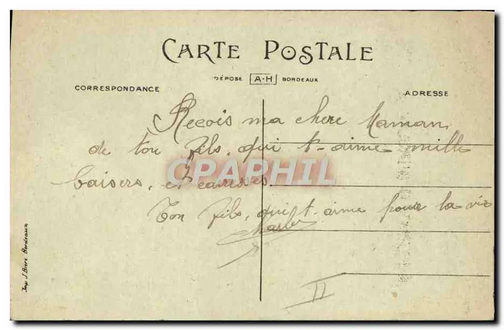 Eine Lensée — aus der 3. Fliegergruppe — Verlag J. Bure, Bordeaux - Rückseite