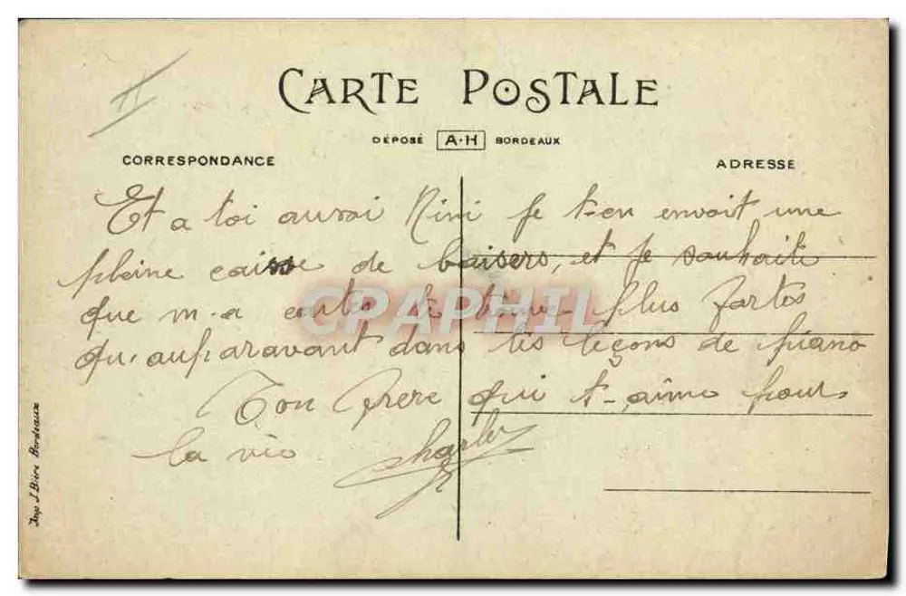 Bordeaux — Ein Gruß vom 3. Fliegergruppe — Verlag H. Charlet - Rückseite
