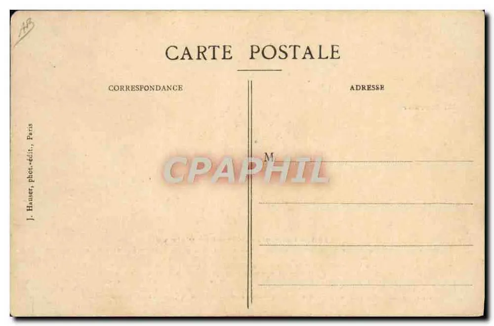 Le Biplan Métrot en plein vol — 1296 — J. Hauser, phot.-édit., Paris - Rückseite