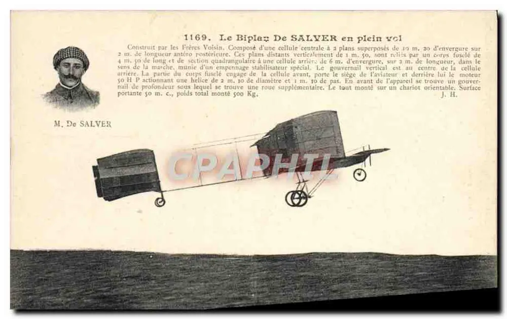 Der Salver-Doppeldecker in der Luft — n° 1169 — J. Hausser, Paris - Vorderseite