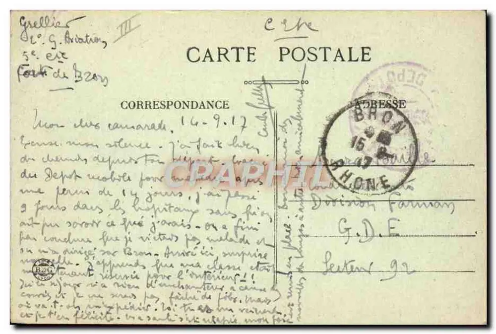 Bron (Rhone) — O Campo de Aviação — Edit. A Vettard - Lyoa - Verso