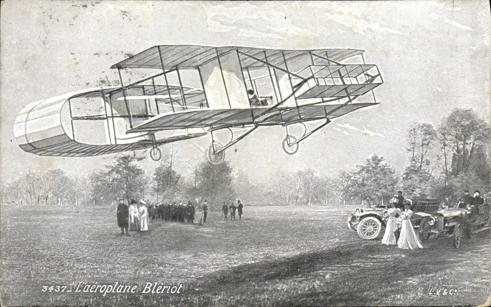 O avião Blériot — voo experimental — editor L.V.&C., n° 3437 - Frente