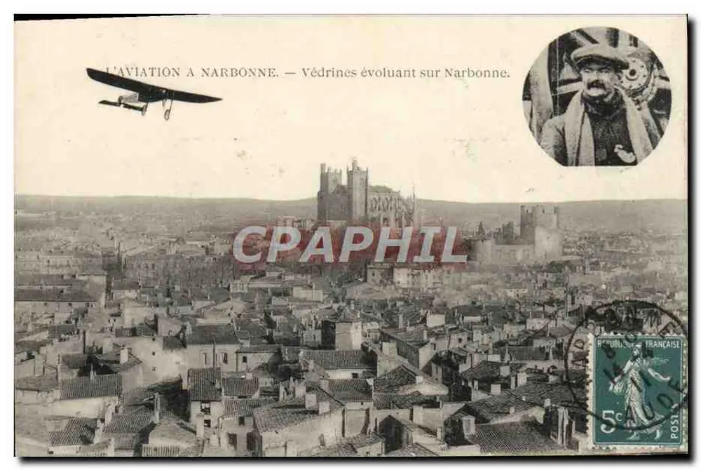 FLUGVERKEHR IN NARBONNE — Védrines über Narbonne — Post-An-Photo - Vorderseite