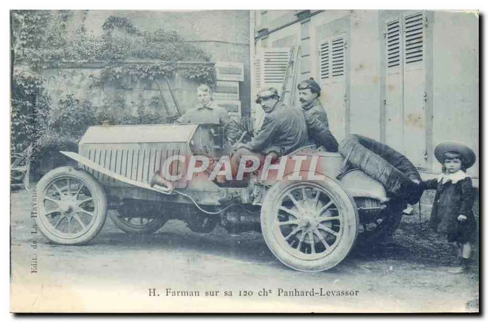 H. Farman auf seinem 120 PS Panhard-Levassor — Verlag von La Havane - Vorderseite