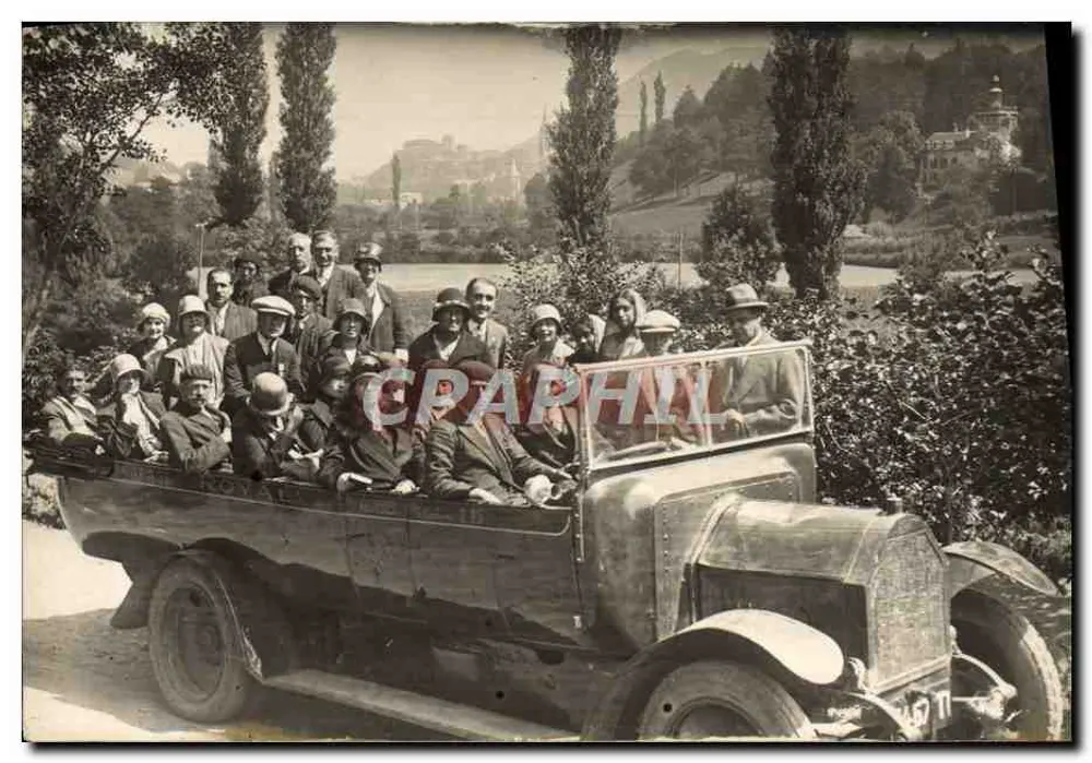 Gruppe von Personen in einem Fahrzeug — Straße von Bellegarde — n° 16711 - Vorderseite