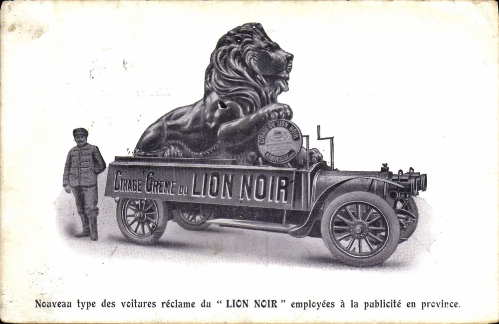 크림 드 린 블랙 라이언 광고 차량 — Girage Crème du Lion Noir, 몽투루즈 — 출판사 미상, 시리얼 번호 미확인 - 앞면