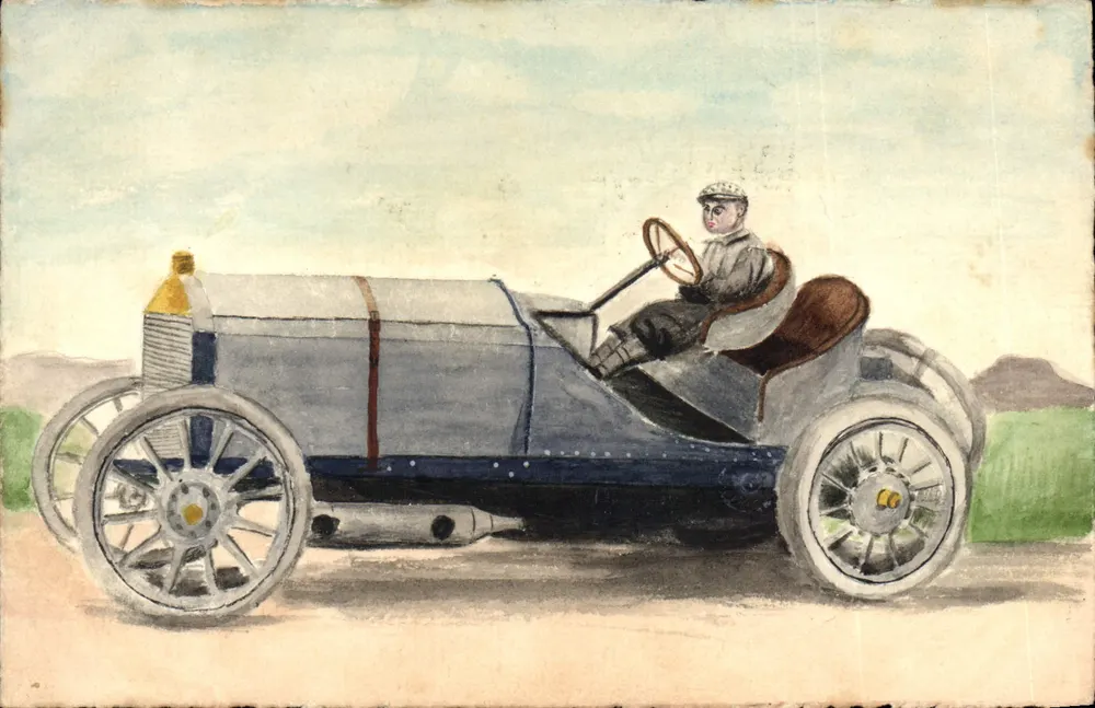 Carro de Corrida — Pintura a Aquarela - Frente