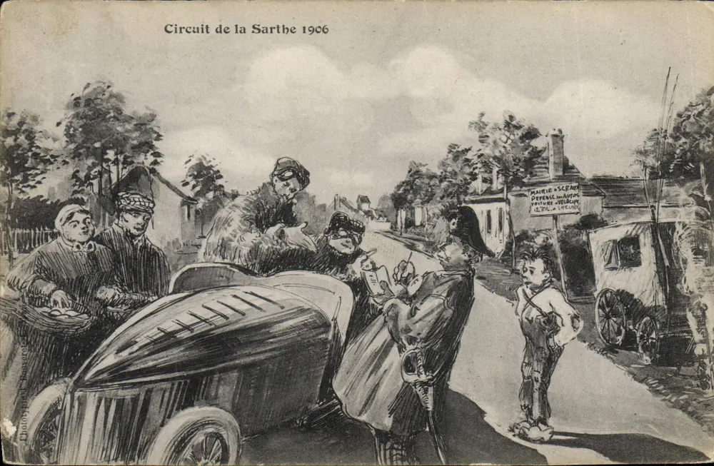 Circuit de la Sarthe 1906 — automobielrenscene — Foto door J. Lasserre - Voorkant