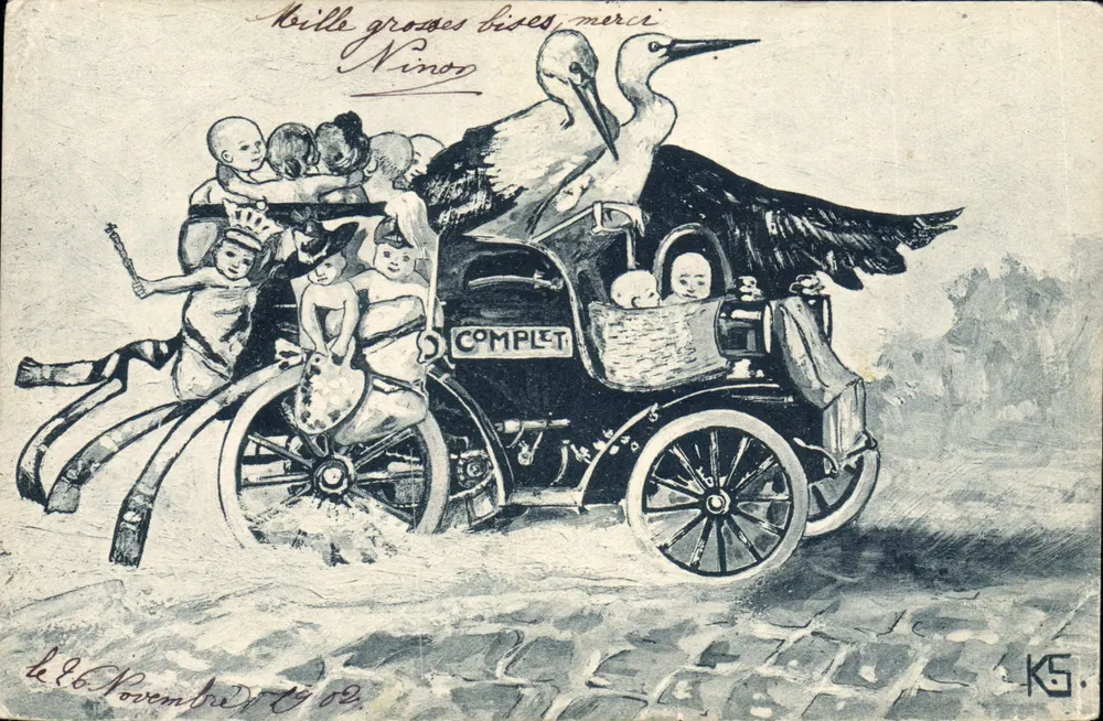 Storch, der Babys trägt — automobile COMPLET — Éditeur KG - Vorderseite