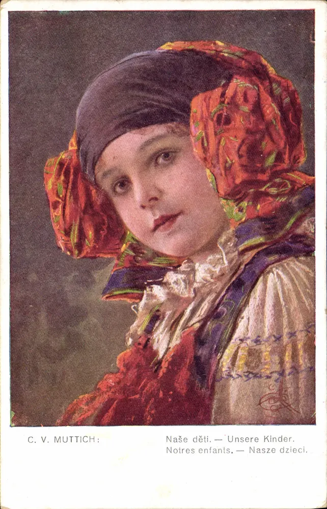 Jonge vrouw met sjaal — C. V. MUTTICH — serie 267 - Voorkant