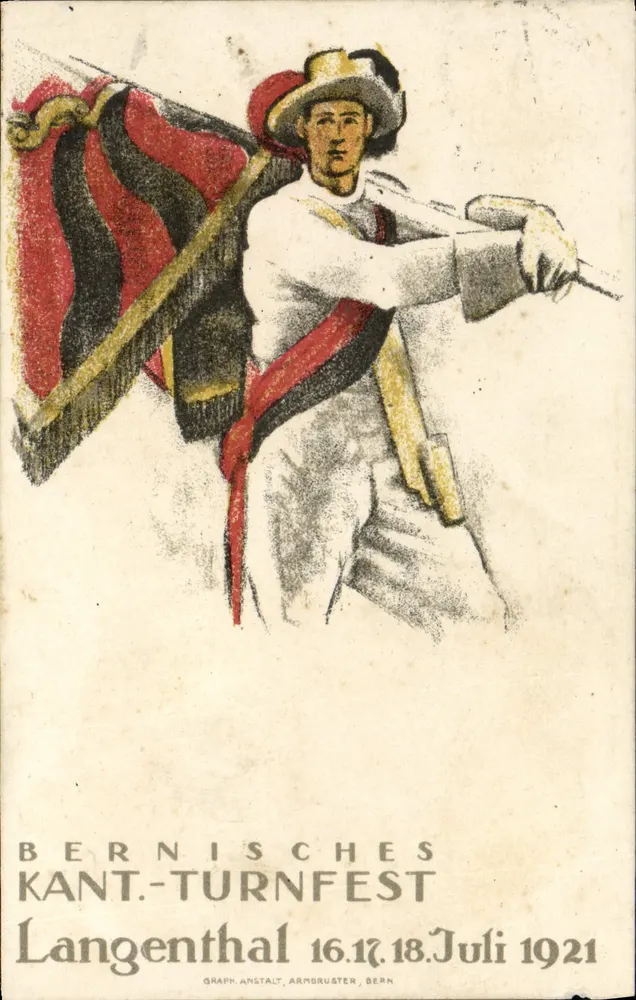 Bernisches Kant-Turnfest — Langenthal 16.17.18. Juli 1921 — Graph Anstalt, Armbruster, Bern - Vorderseite
