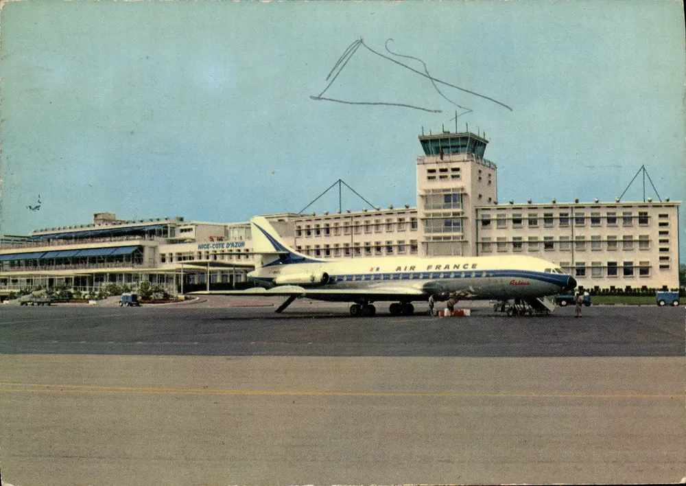 Flughafen Nice-Côte d'Azur — Flugzeug Air France Astrea — Éditions d'Art Montluet - Vorderseite