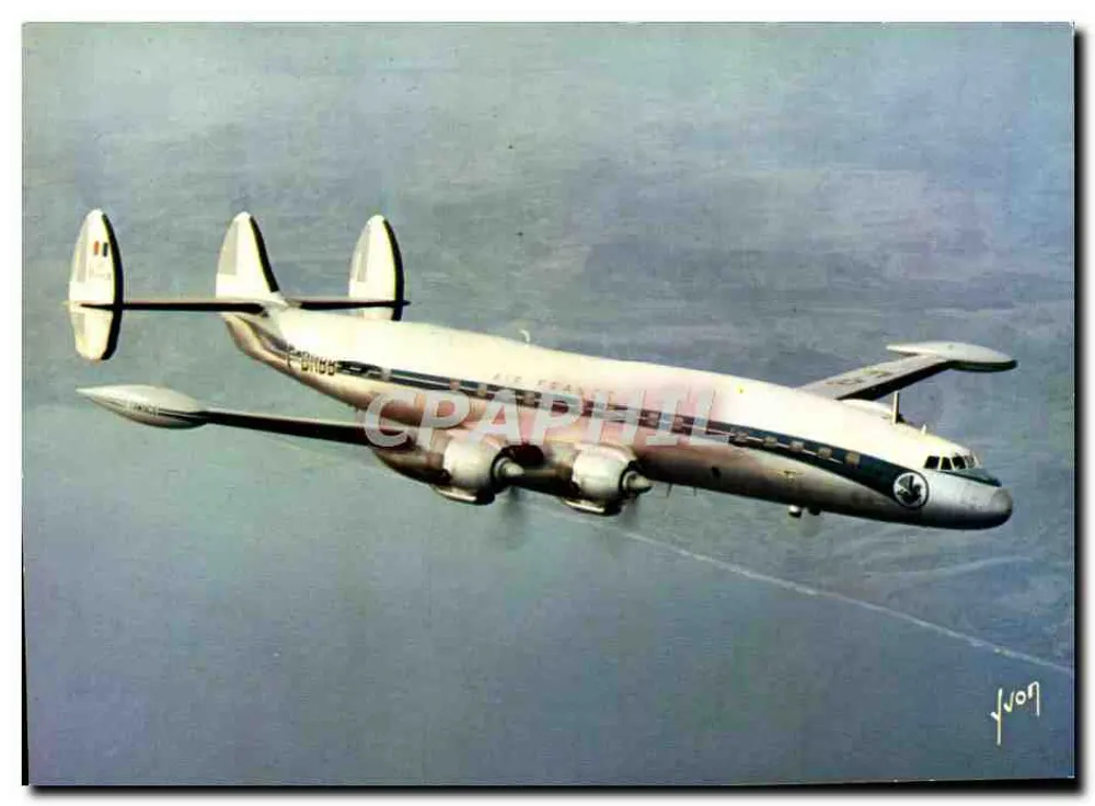 Super G Constellation der Air France — Verfahren 301 — Éditions d'Art YVON, Paris - Vorderseite