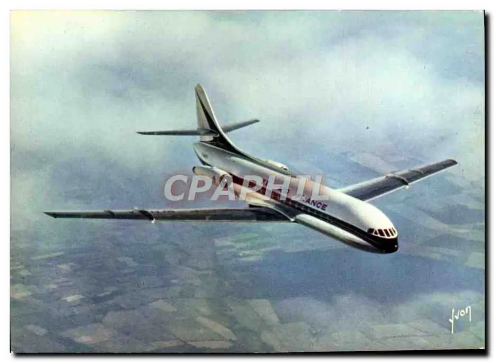 Caravelle der Air France — Triumph der französischen Luftfahrtindustrie, weltweit im Einsatz — Éditions d'Art YVON, Paris - Vorderseite