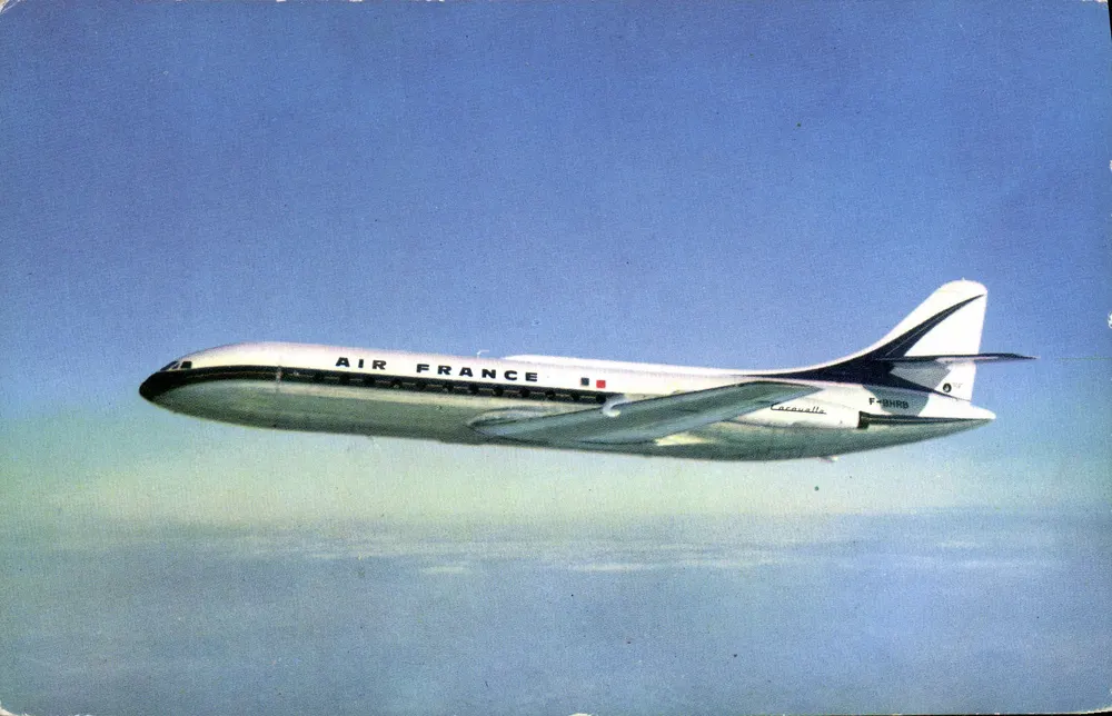 Air France Caravelle — Erster reiner Jetsitzflieger — Foto Air France - Vorderseite