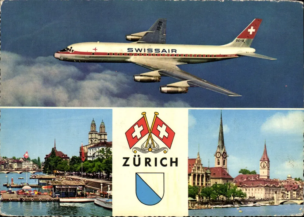 Zurich — avião Swissair HR-108 — editor Kettler n° 946/19 - Frente
