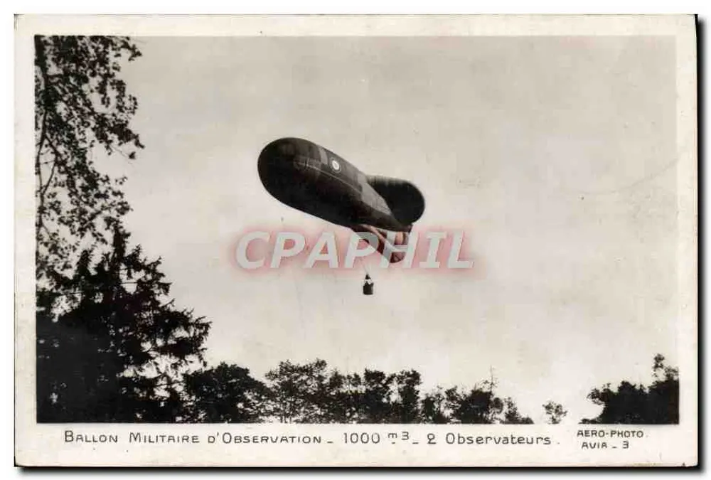 Balão Militar de Observação — 1000 m³, 2 Observadores — AERO-PHOTO, AVIR-3 - Frente
