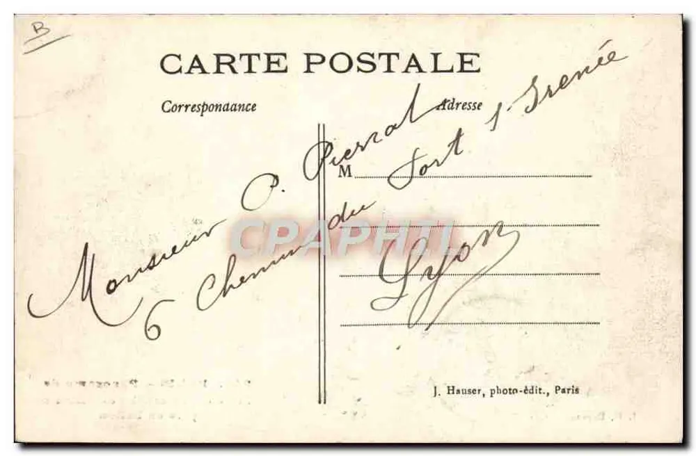 Paris – Panorama des Arc de Triomphe de l’Étoile vom Ballon ausgenommen — J. H. Dépose, n° 945 - Rückseite