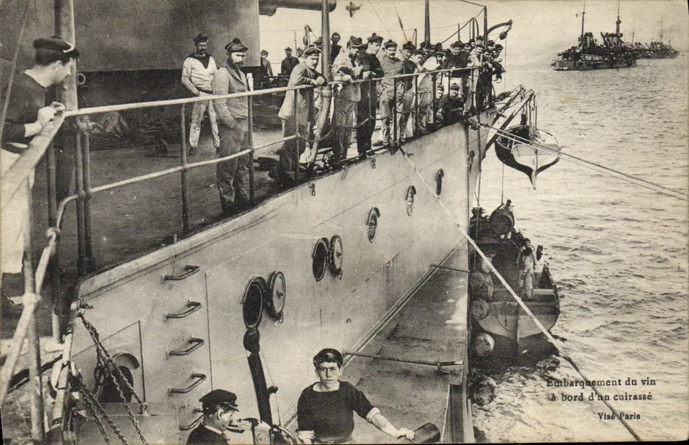 Ladung von Wein an Bord eines Panzerschiffes — Visé, Paris - Vorderseite