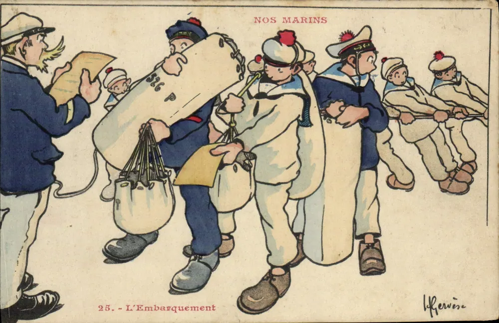 Unsere Matrosen — Die Embarkation — H. Ferrière, Nr. 25 - Vorderseite