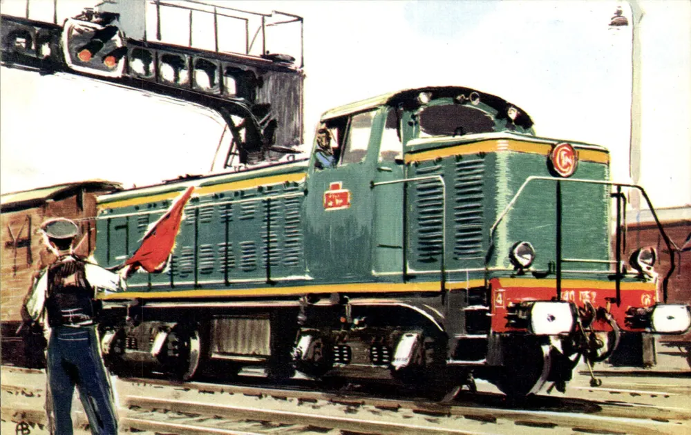 Locomotiva diesel-elétrica tipo 040 DE — S.N.C.F. — Comité Nacional de l'Enfance - Frente