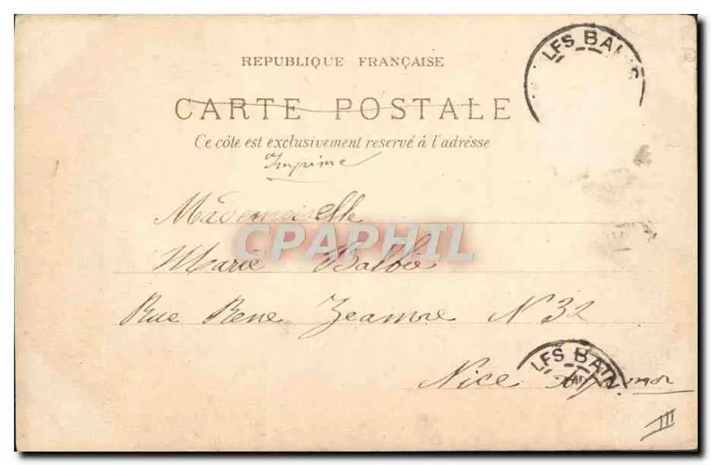 Aix-les-Bains — Rue de Genève, Rue du Casino — unbekannter Verleger - Rückseite