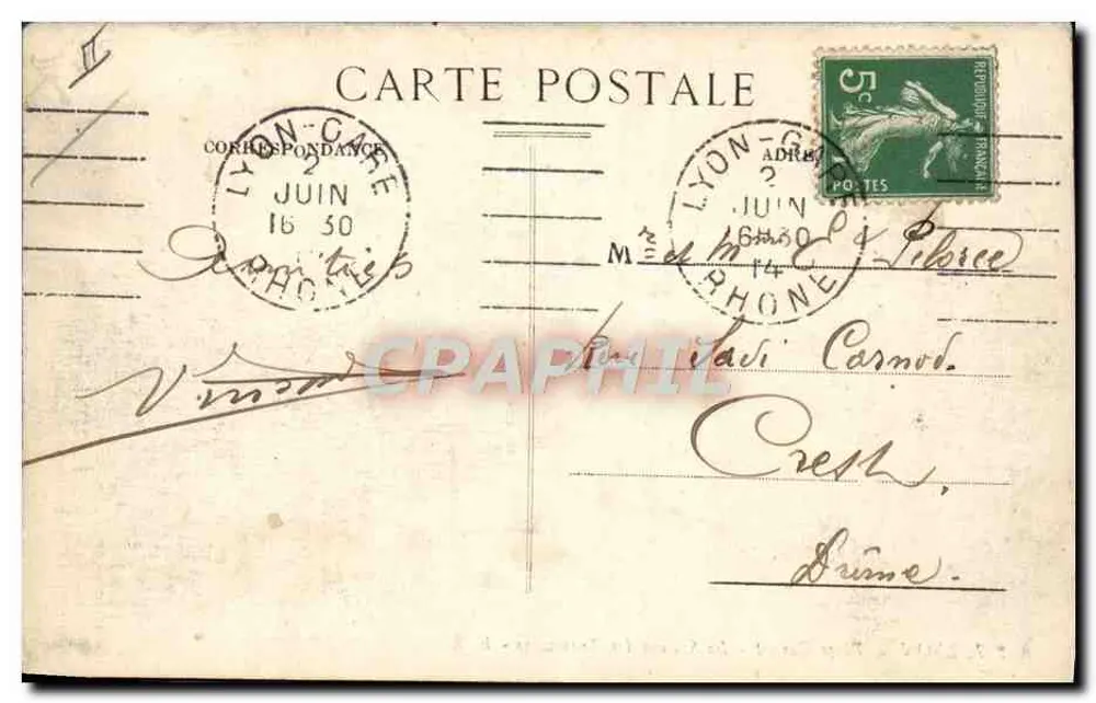 Place Carnot — Tramway-Station — E.R. — Lyon - Rückseite