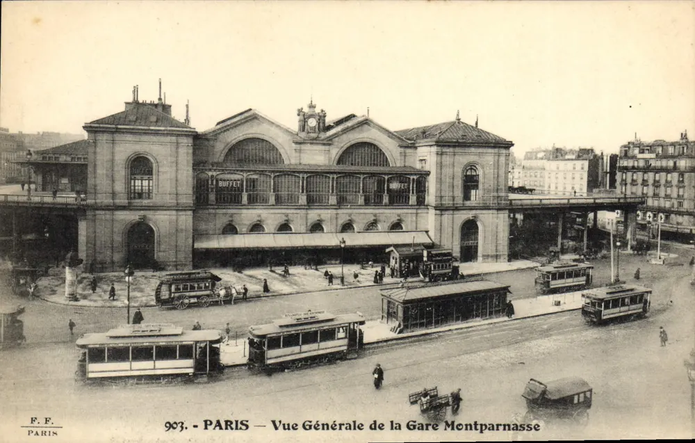 Paris — Allgemeiner Blick auf den Bahnhof Montparnasse — F.E. Paris, Nr. 903 - Vorderseite